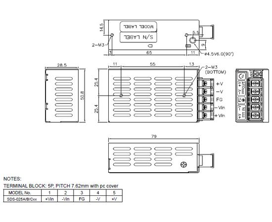 SDS-025A/B/C чертеж